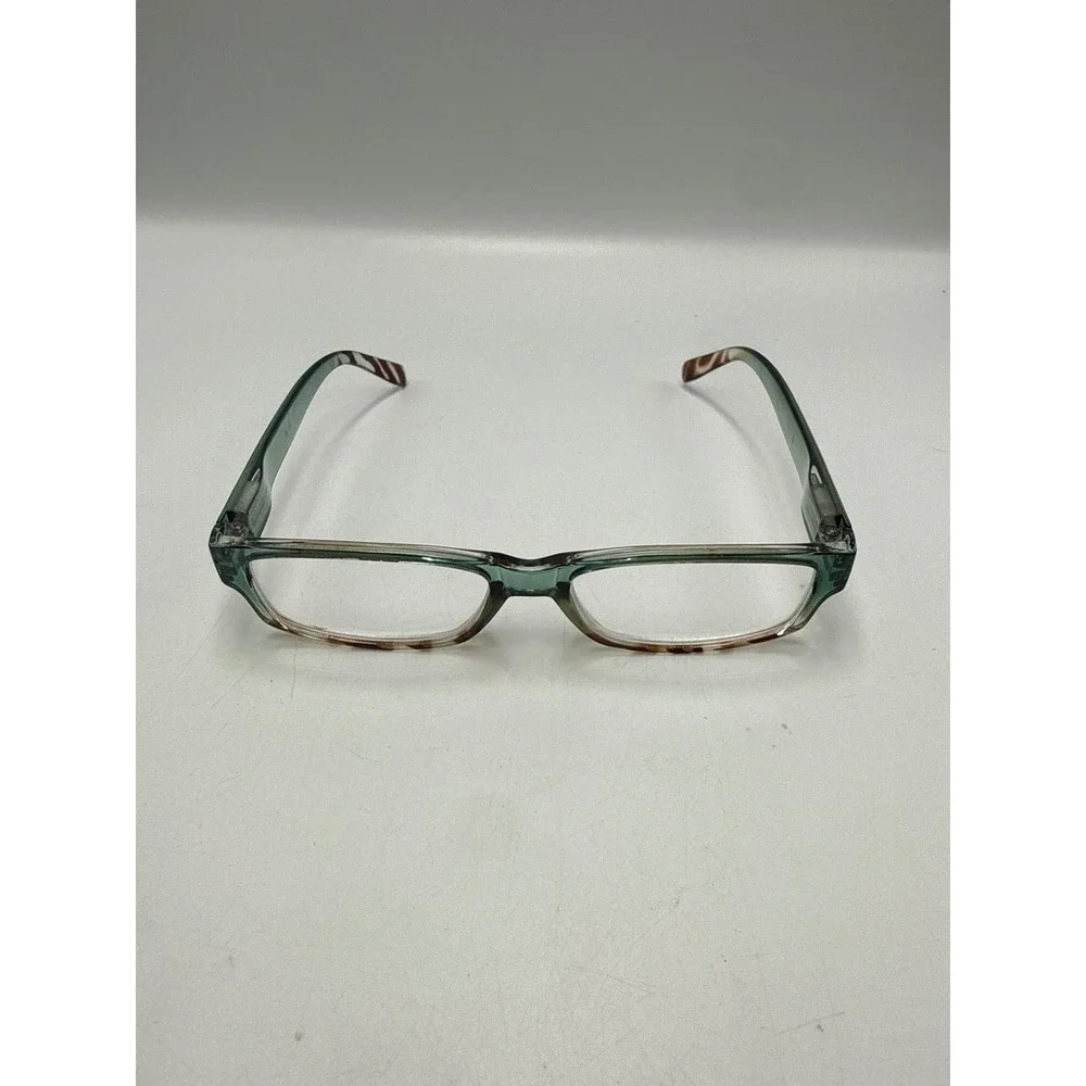 Peepers Sunny Side Up Green Tortoise Rectangular Reading Glasses Frames +2.00